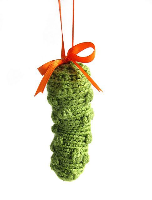 Christmas Pickle Ornament free crochet pattern by Stacey Trock