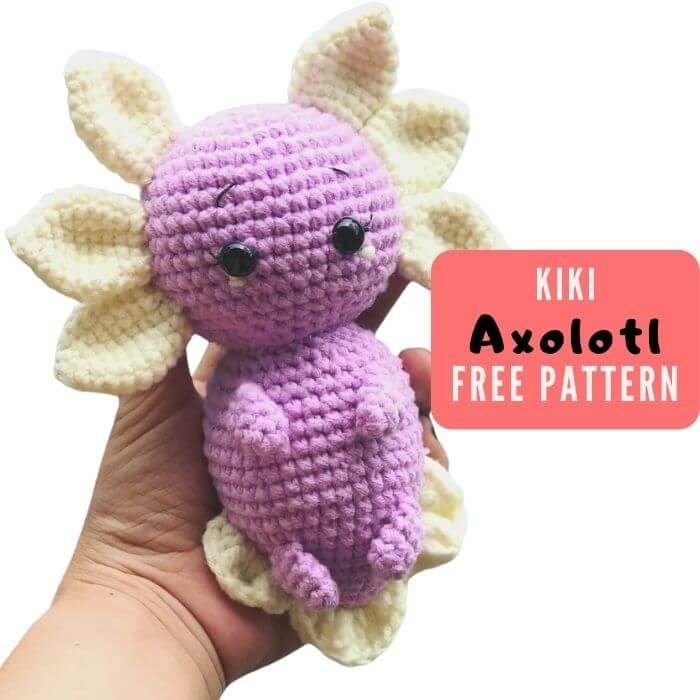 Kiki the Axolotl free crochet pattern by Joy