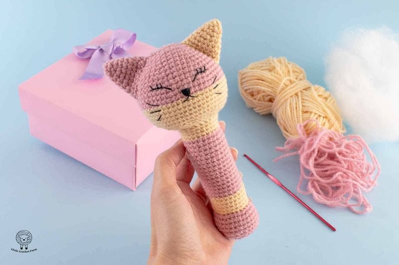 Cat Amigurumi Rattle free crochet pattern by Ana Figueiredo