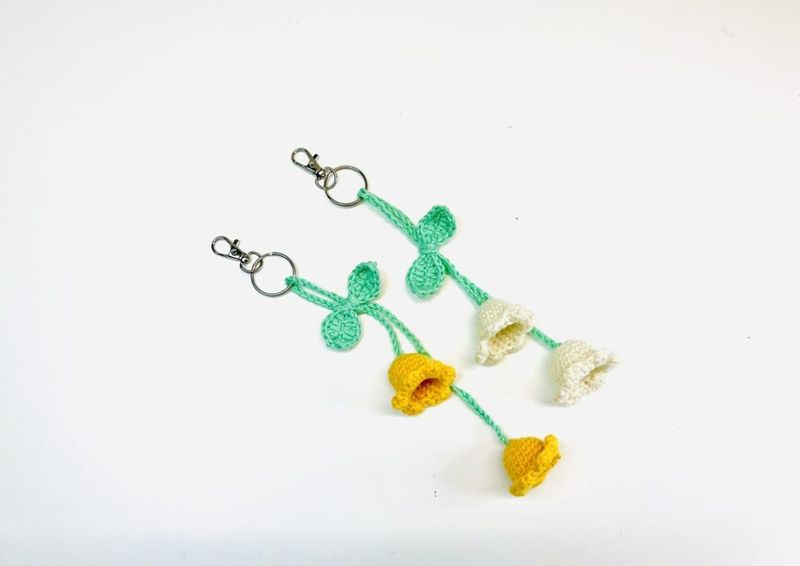 Lily of the Valley Bag Charm free crochet pattern by Gayathri