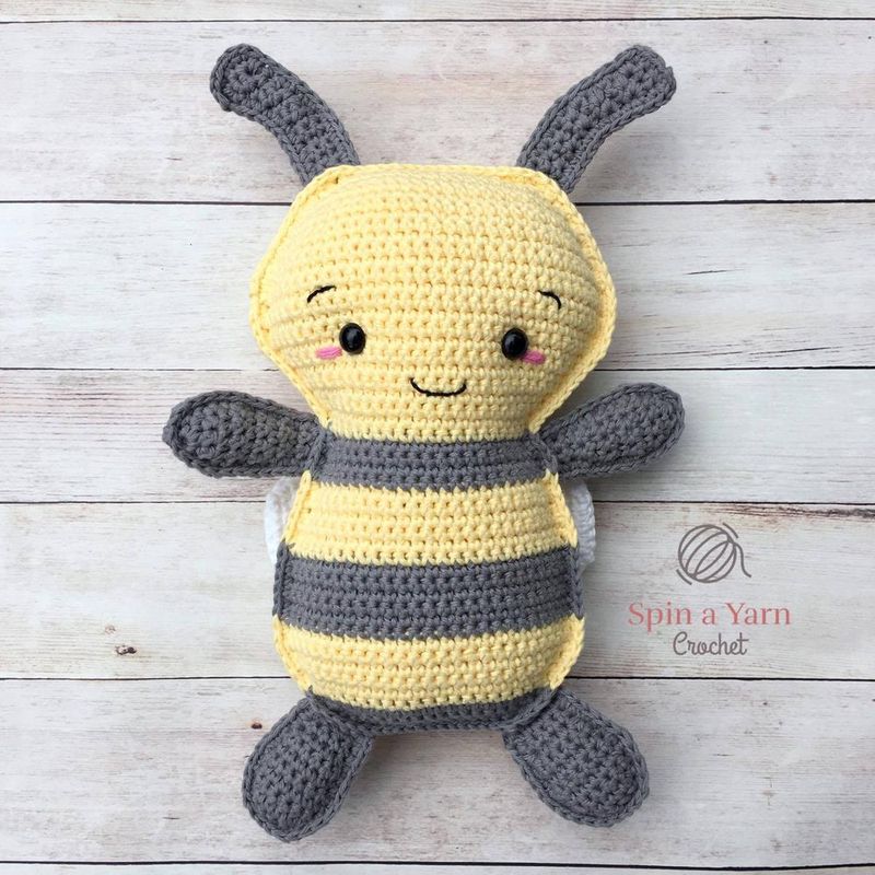 Bumble Bee Ragdoll free crochet pattern by Spin a Yarn Crochet