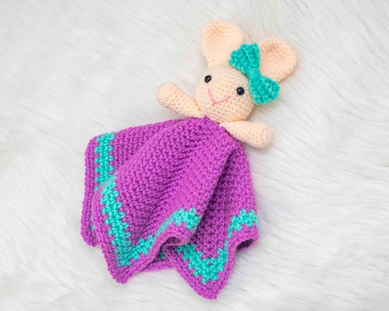 Hug Me Bunny Lovey free crochet pattern by Nicole Chase