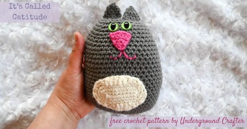 Catitude Cat Plushie free crochet pattern by Marie Segares