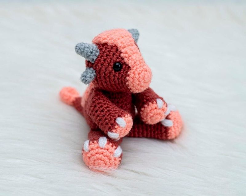 Mini Archie the Ankylosaurus free crochet pattern by Nicole Chase