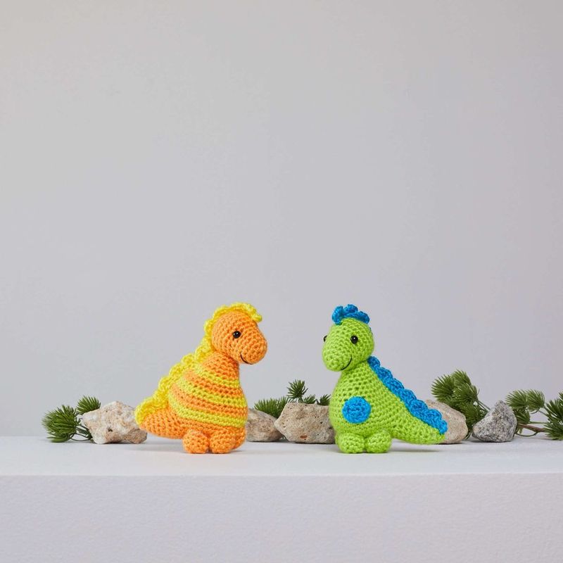 Stellan and Stanley Dinosaurs free crochet pattern by Red Heart