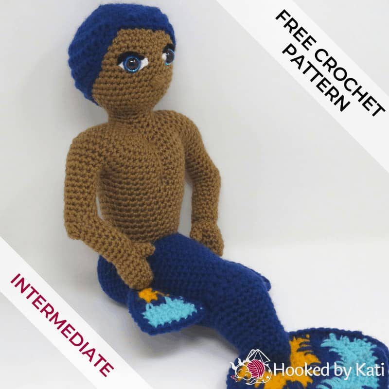 Carter the Betta Merman free crochet pattern by Kati Brown