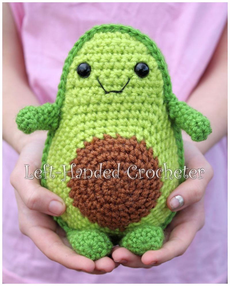 Crochet Yourself an Avocado Friend free crochet pattern by The Left-Handed Crocheter