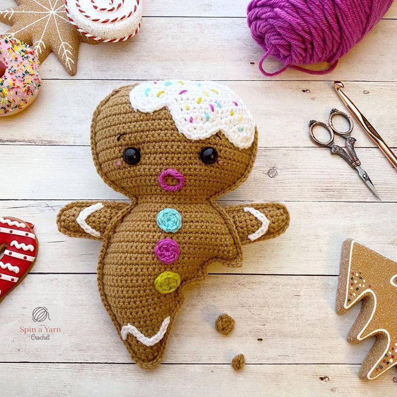 Gingerbread Boy free crochet pattern by Spin a Yarn Crochet