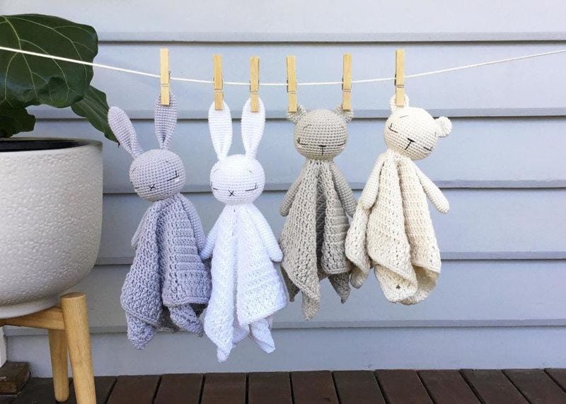 Sleepy Baby Bear and Bunny Lovey free crochet pattern by Alanna O'Dea