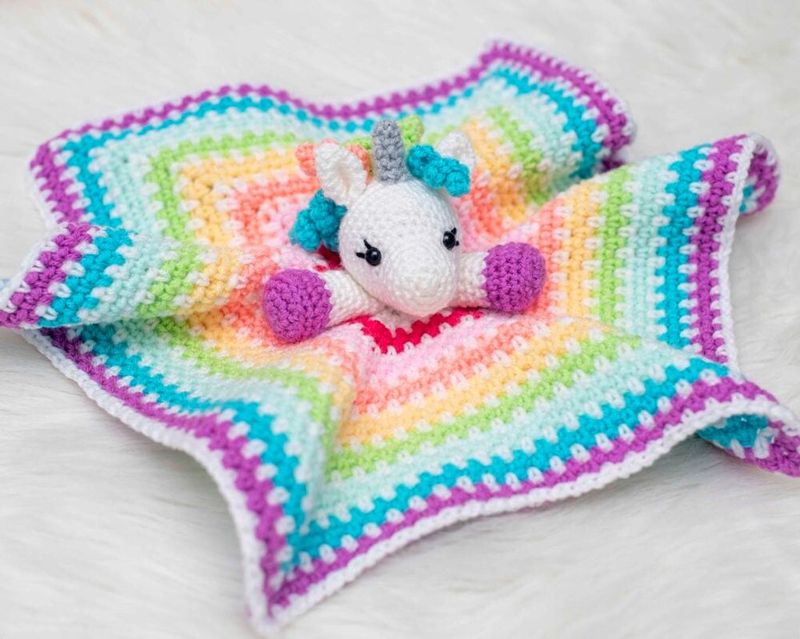 Hug Me Unicorn Lovey free crochet pattern by Nicole Chase