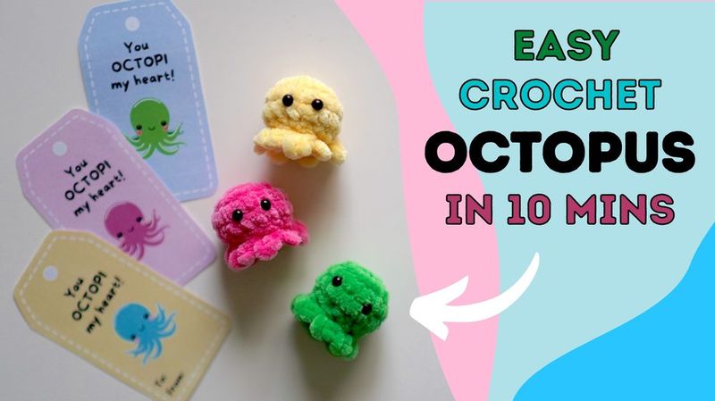 10-Minute Baby Octopus free crochet pattern by Jade