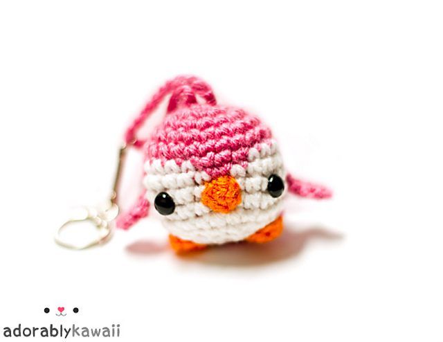 Mini Penguin Amigurumi Keychain free crochet pattern by Amanda Maciel (Ravelry)