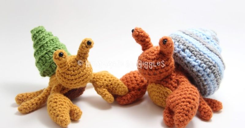 Hermit Crab with Removable Shells free crochet pattern by Homemade by Giggles
