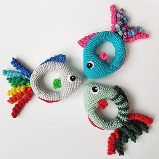 Fish Rattle free crochet pattern by Anne Bank Nielsen (Ravelry)