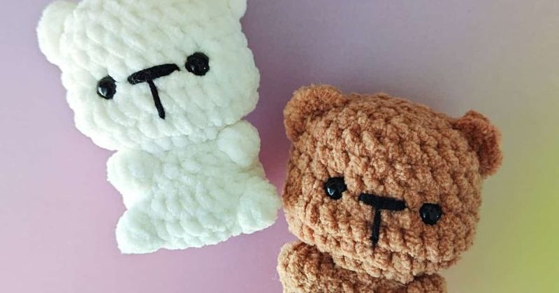 Baby Bobble Bear free crochet pattern by Juli Anne
