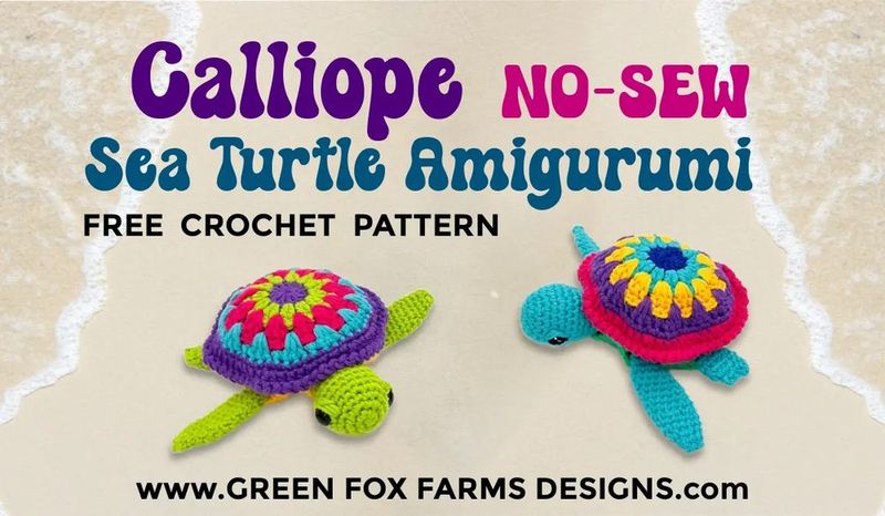 No-Sew Sea Turtle with Removable Shell free crochet pattern by Lisa Fox