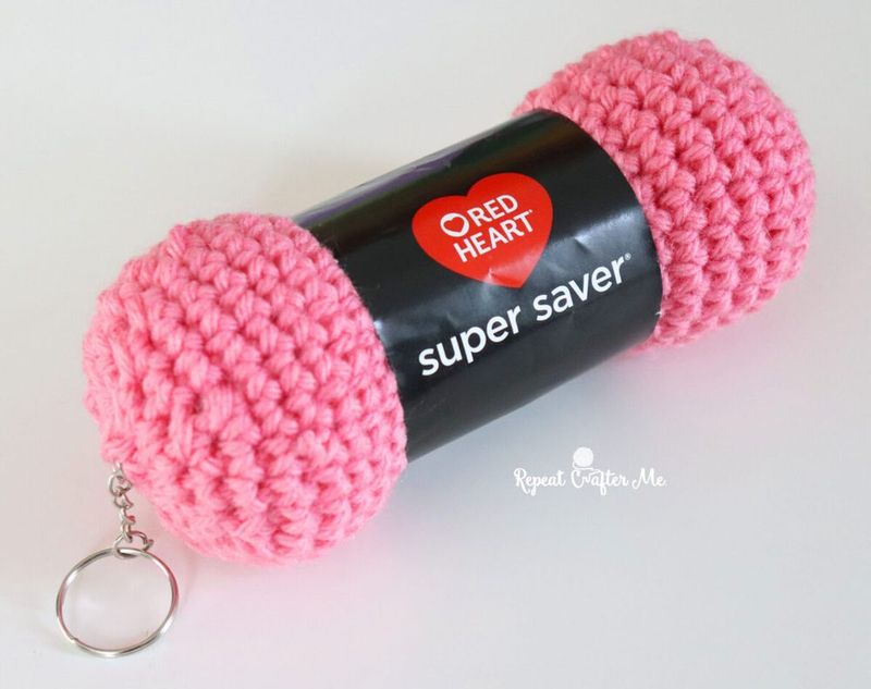 Yarn Skein Keychain free crochet pattern by Sarah