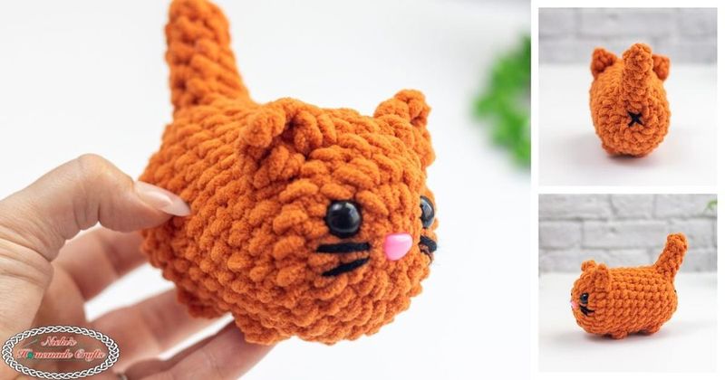 No-Sew Loaf Cat free crochet pattern by Nicole Riley