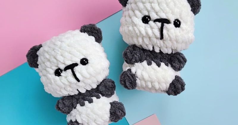 No-Sew Baby Bobble Panda free crochet pattern by Juli Anne