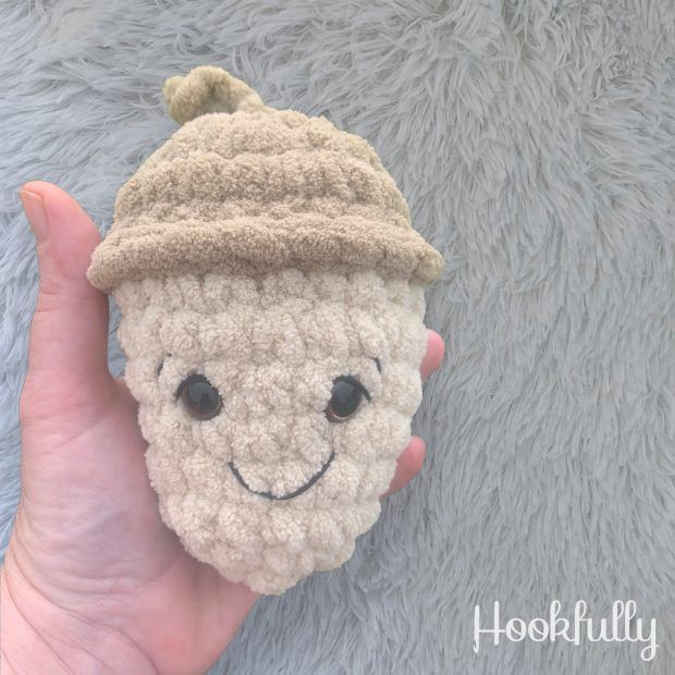 Easy Crochet Acorn free crochet pattern by Hookfully